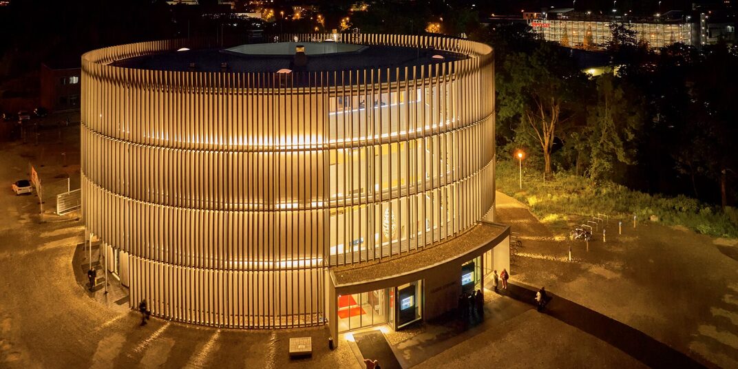 Drohnenaufnahme des GLOBE Coburg