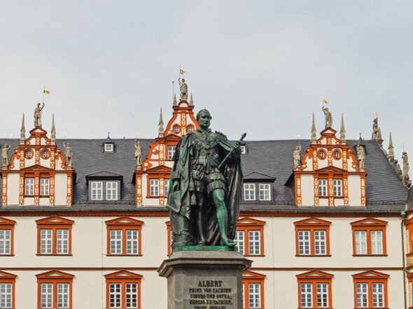 Das Prinz-Albert-Denkmal auf dem Coburger Marktplatz