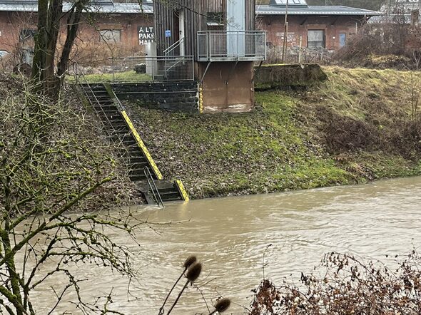 Ein Bild der Itz mit hohem Pegelstand