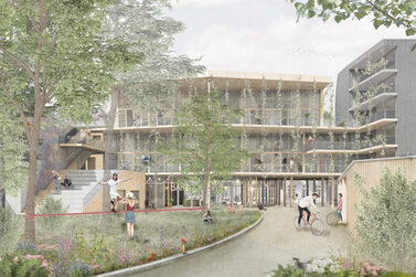 Vorschlag für die Umgestaltung des ehemaligen Wohnbaugebäudes für Junges Wohnen