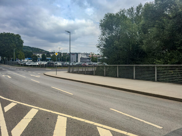 Blick von der Ernst-Faber-Brücke in die Wassergasse
