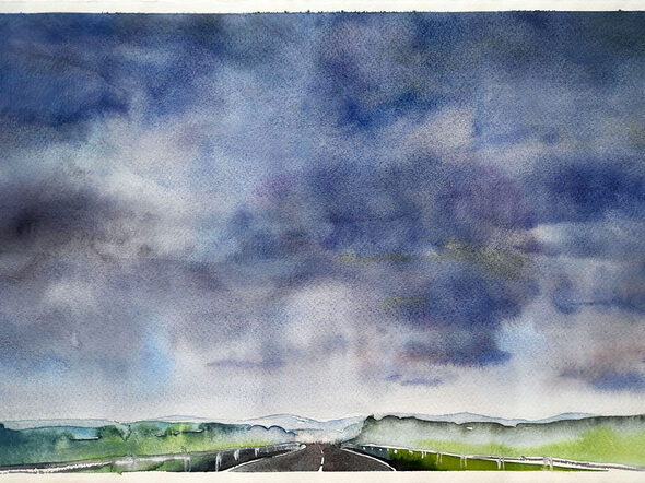 Aquarell "On The Road"