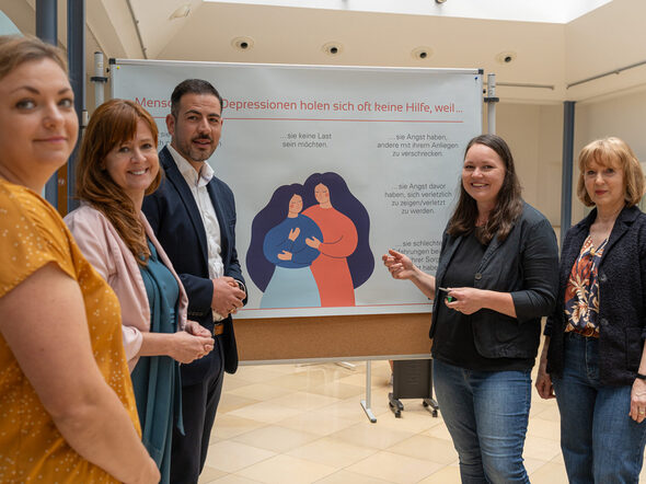 Ausstellung zum Thema Depression im Ämtergebäude