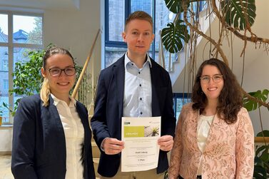 Das Team unseres Beschaffungsamts: Celine Schmidt, Christopher Löffler und Luisa Zeder