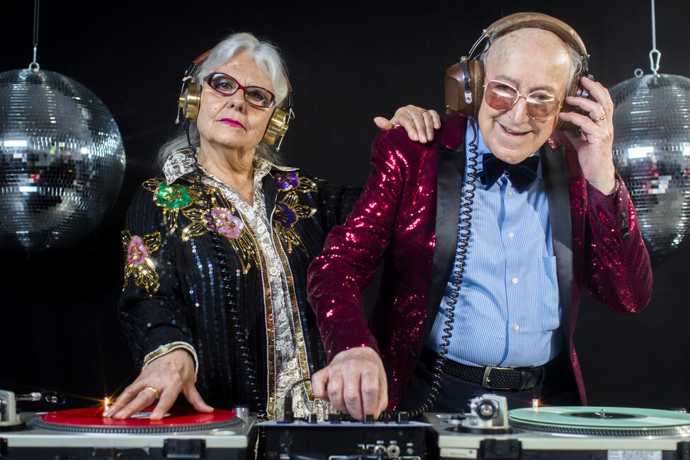 An,Amazing,Grandma,And,Grandpa,,Older,Couple,Djing,And,Partying