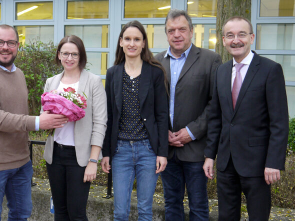 Nach dem Wechsel in der Geschäftsführung des Krankenhausverbandes Coburg (von links): Sebastian Straubel, Jennifer Reingruber, Lisa Oppel, Mike Donner und Hans-Herbert Hartan.