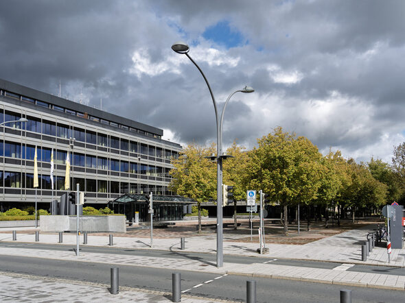 Der Bahnhofsplatz in Coburg.