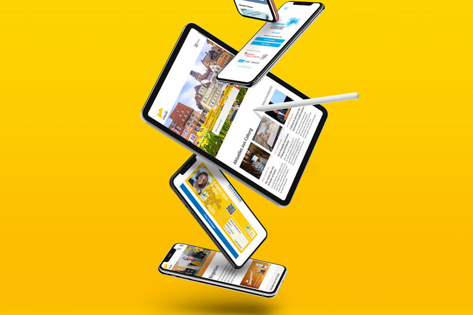 Desktop- und Smartphoneansicht eines Online-Dienstes