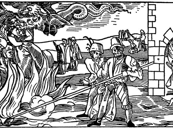 Abbildung einer Hexenverbrennung aus dem Jahre 1555