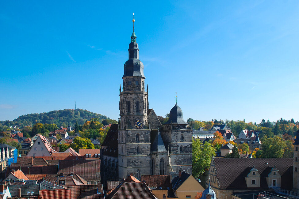 Morizkirche vom Turm des Rathauses aus gesehen