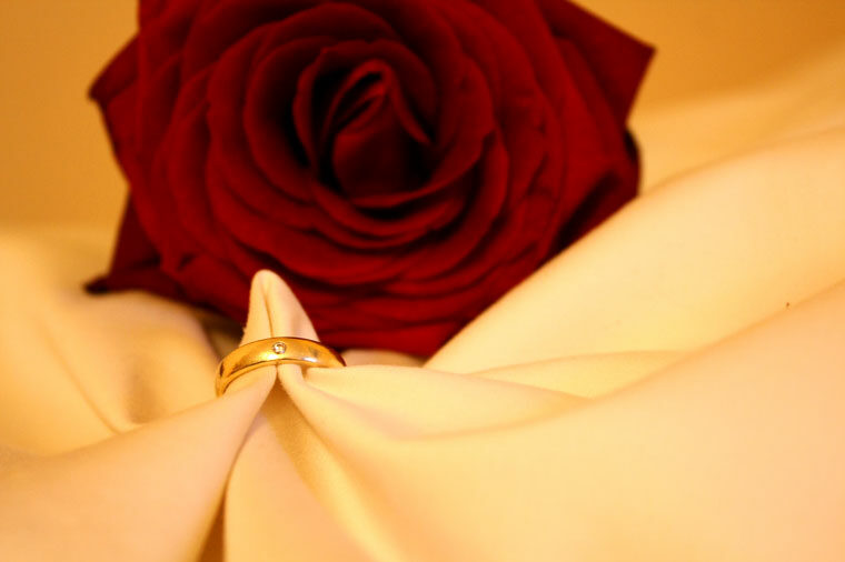 Trausaal Bürglassschlösschen - Ring mit Rose