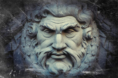 Relief des griechischen Gotts Zeus