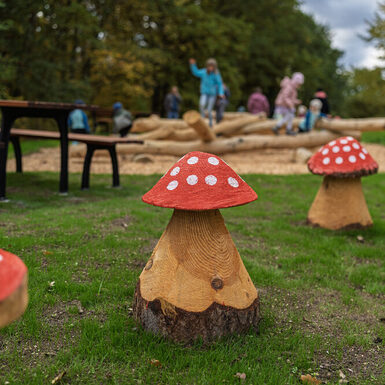 Naturspielplatz Scheuerfeld: Holzpilze