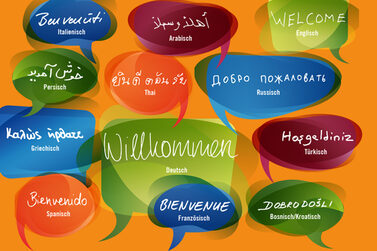 Willkommen in versch. Sprachen