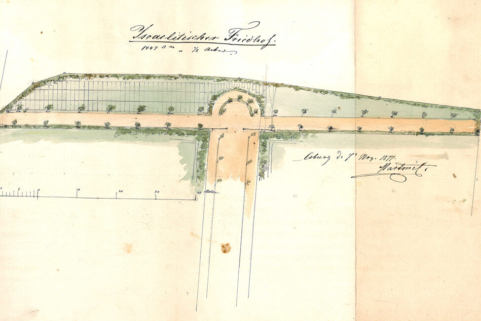 Planzeichnung des Jüdischen Friedhofs von 1877 (Julius Martinet)