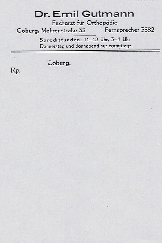 Rezeptblock von Dr. Emil Gutmann