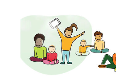 Illustrationen zum Jubiläum 20 Jahre Lokale Bündnisse für Familie