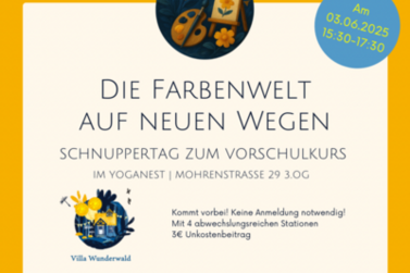 Einladung zum Schnuppertag des Vorschulkurses von Villa Wunderwald