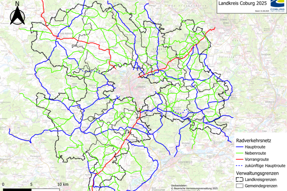 Alltagsradwegenetz Landkreis Coburg - Stand 01.08.2025