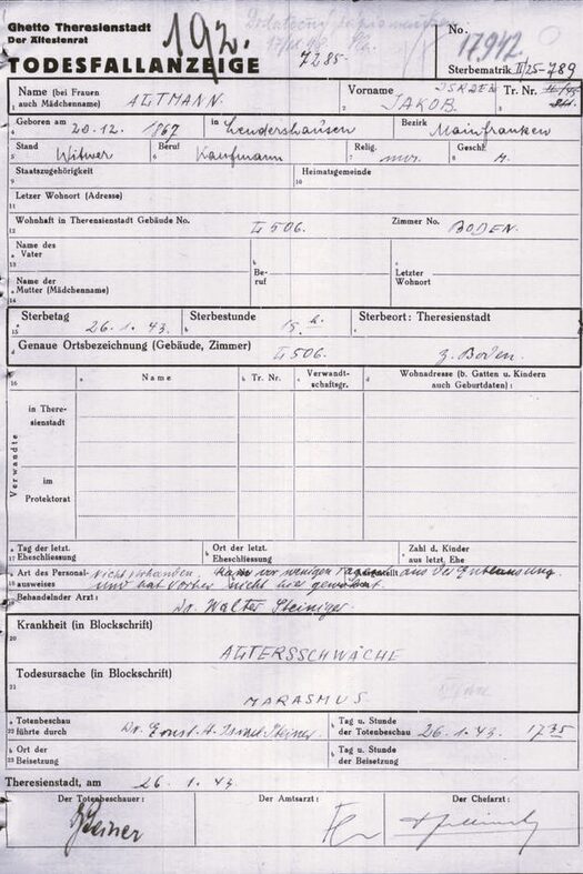 Todesanzeige von Jakob Altmannn