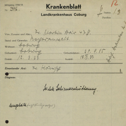 Krankenblatt Dr. Martin Baers