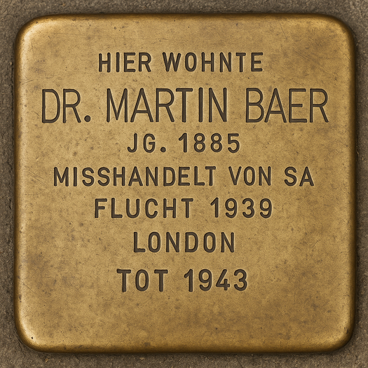 Stolperstein für Dr. Martin Baer