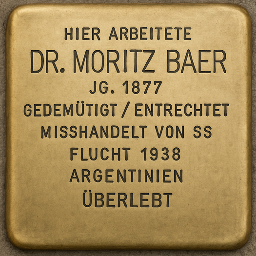 Stolperstein für Dr. Moritz Baer
