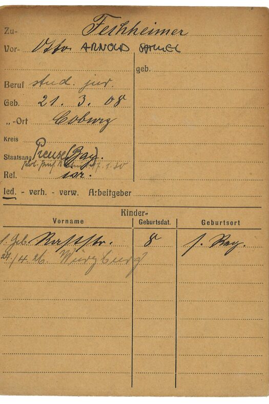 Einwohnermeldekarte von Otto Fechheimer