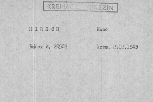 Nachweis der Einäscherung von Kuno Hirsch 1943