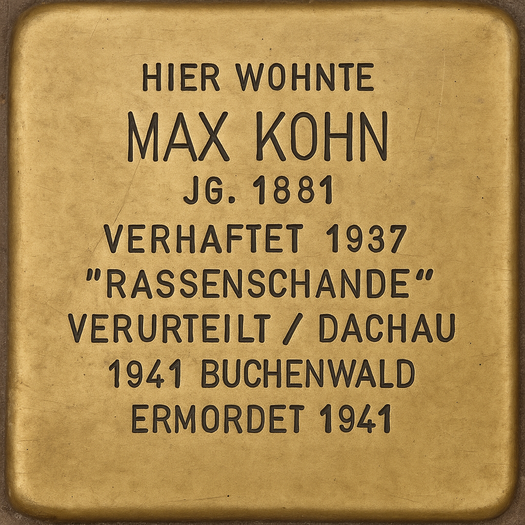 Stolperstein von Max Kohn