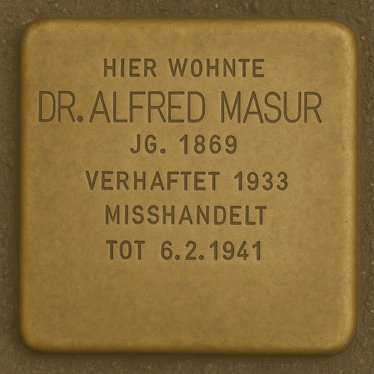 Stolperstein für Dr. Alfred Masur
