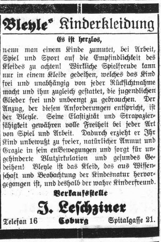 Werbung der Firma Leschziner